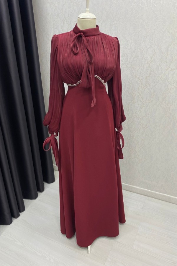 Nehir Beli Taş Detaylı Abiye