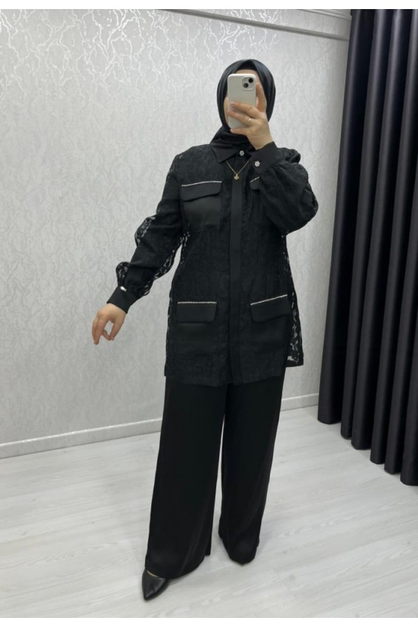 Bella Güpür Takım Siyah